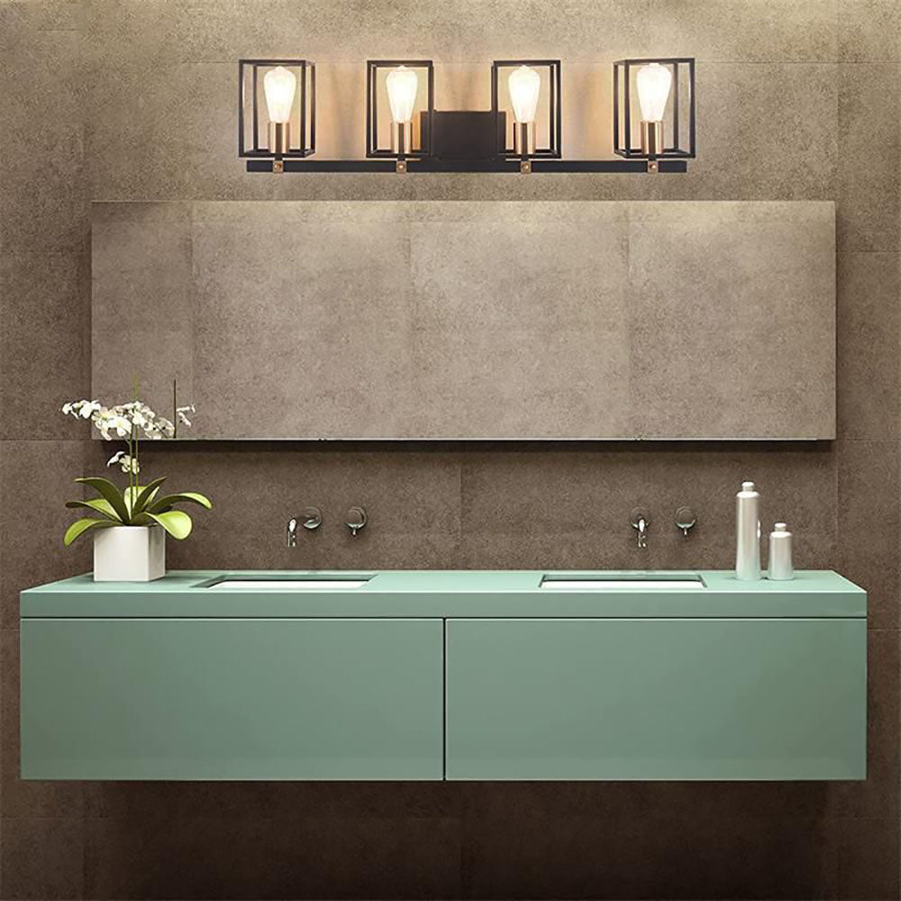 Silva Moderno Rectangular Cuboide Metal/Acrílico Aplique de Pared Negro