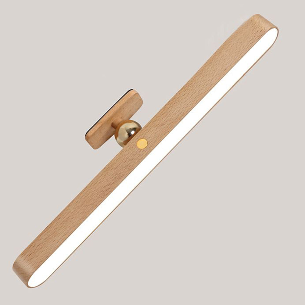 Muto Lineal Rectángulo Madera/Acrílico LED Aplique de Pared Marrón