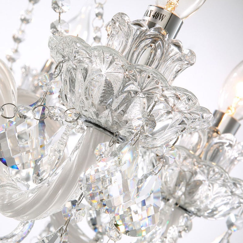 Silva Francés Cristal Metal Lámparas de Araña Salón Comedor