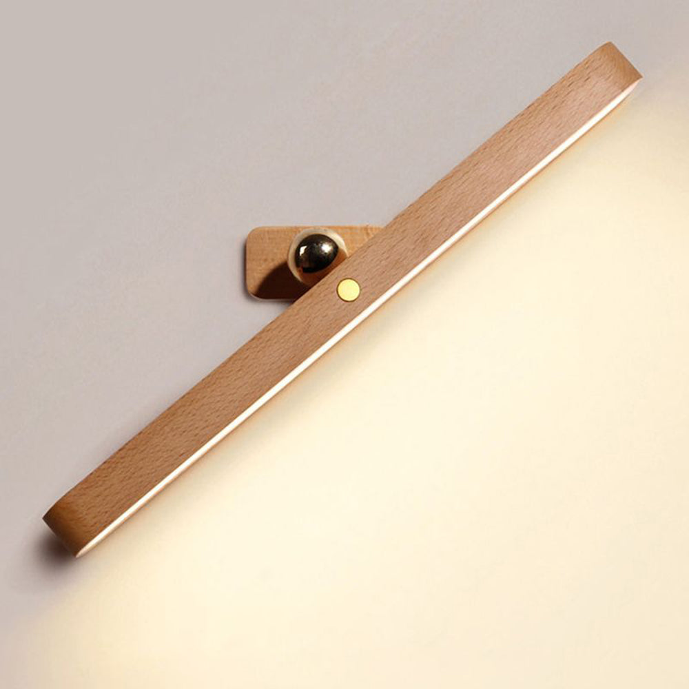 Muto Lineal Rectángulo Madera/Acrílico LED Aplique de Pared Marrón