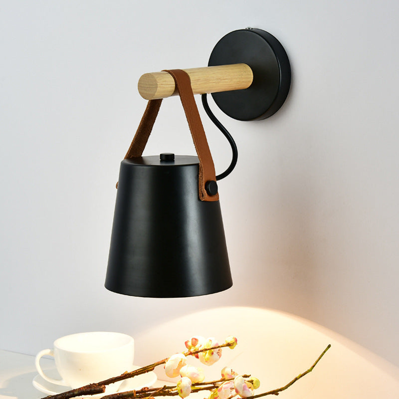 Silva Moderno Cónico Metal Madera Interior Aplique Dormitorio
