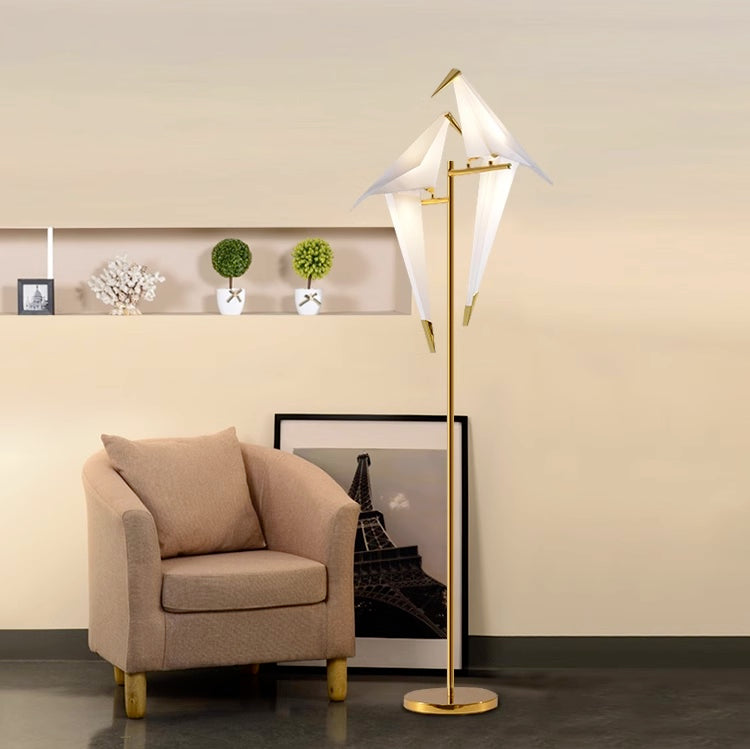 Clifford Moderna Geométrico Metal/Acrílico LED Lámpara de Pie Blanca