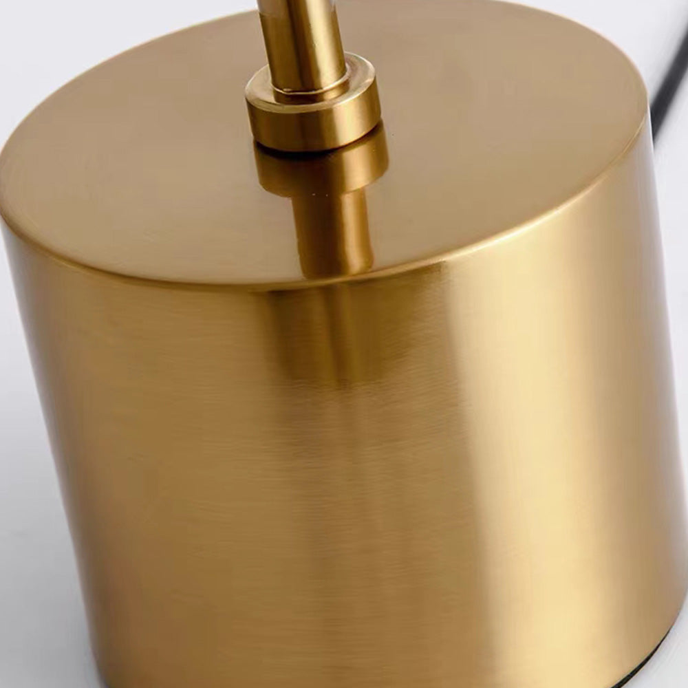 Mira Moderna Minimalista Metal/Madera Lámpara de Pie Dorada/Nogal