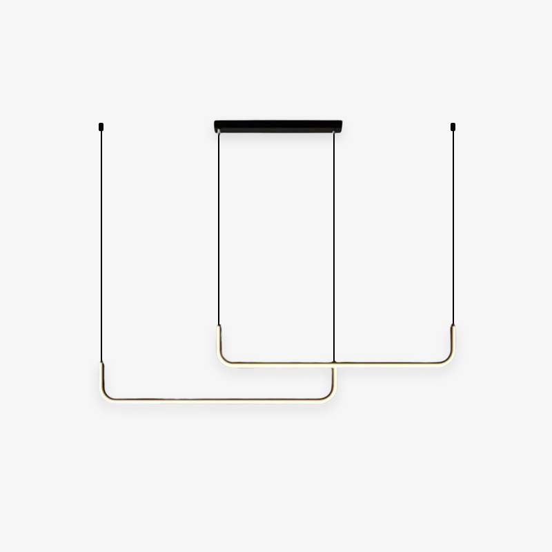 Edge Minimalista Lineal Metal/Sílice Lámpara Colgante Dorada/Negra