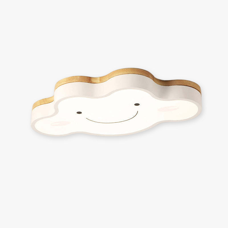 Minori Decorativa Art Cloud Madera/Acrílico LED Lámpara de Techo Rosa/Verde/Blanca