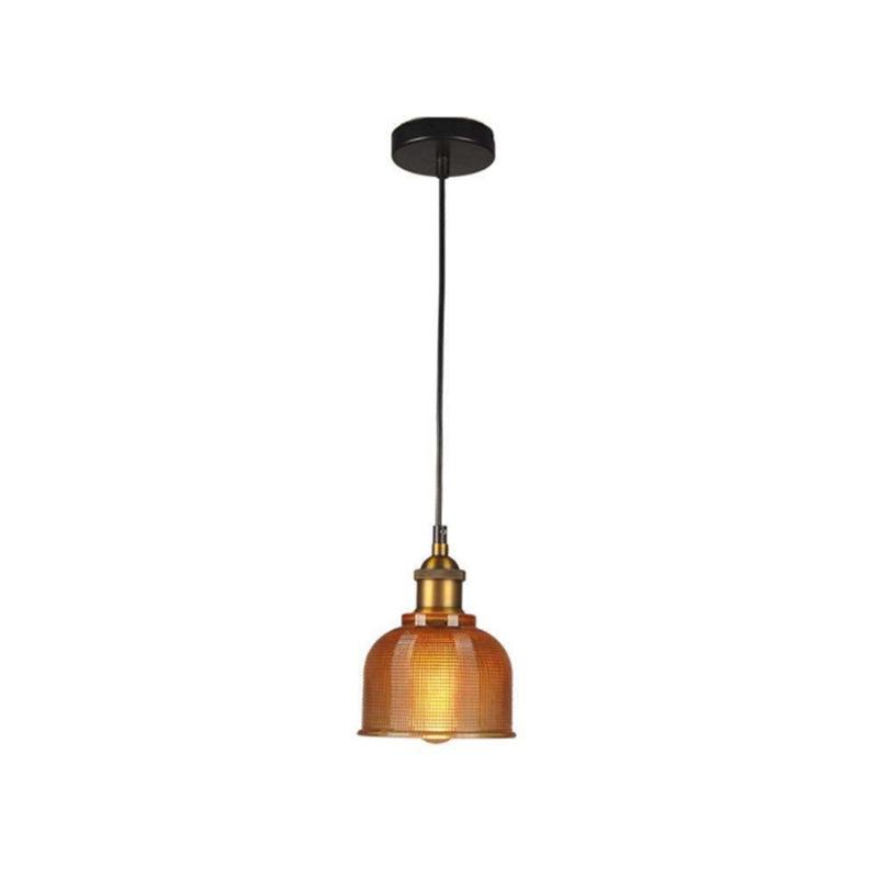 Valentina Industrial Domo Metal/Vidrio Lámpara Colgante Roja/Amarilla/Azul