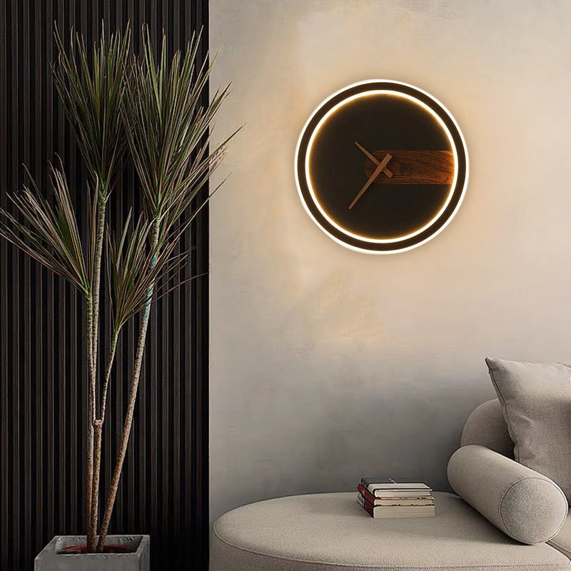 Arisha Moderno Diseño Reloj Metal/Silicio Aplique de Pared Blanco/Negro/Dorado