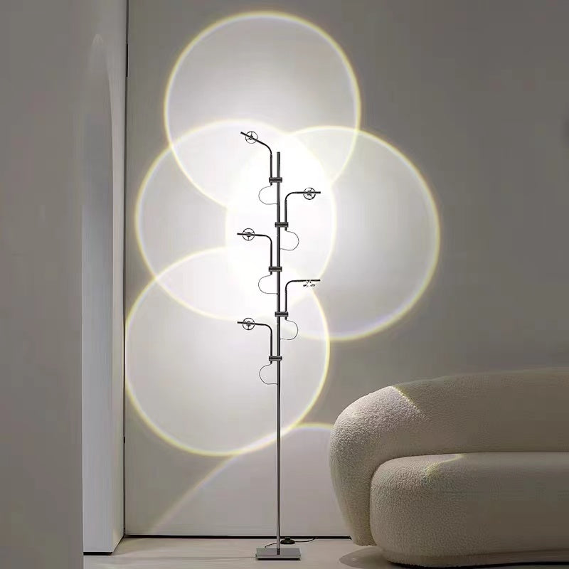 Mira Minimalista Moderna Lineal Metal LED Lámpara de Pie Negra