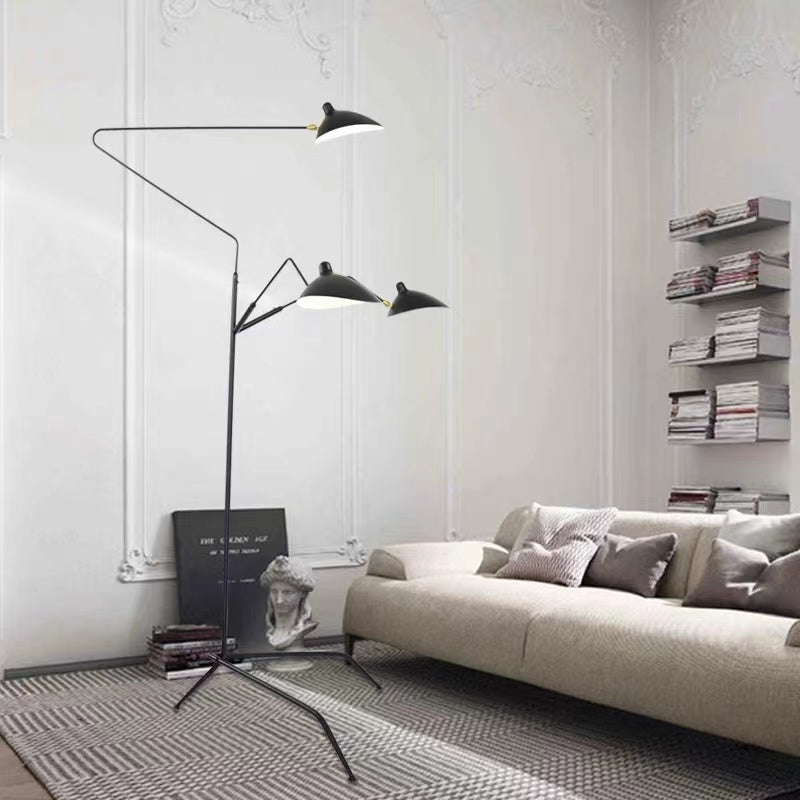 Schmitt Diseña Irregular Metal LED Lámpara de Pie Negra
