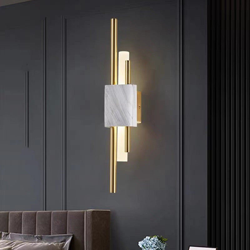 Alana Moderna Geometría Metal LED Aplique de Pared Blanca/Dorada/Verde