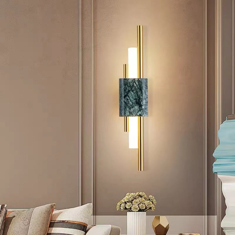 Alana Moderna Geometría Metal LED Aplique de Pared Blanca/Dorada/Verde
