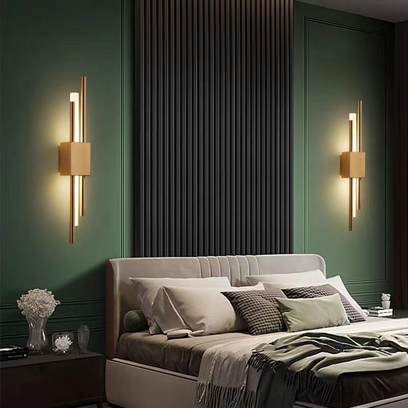 Alana Moderna Geometría Metal LED Aplique de Pared Blanca/Dorada/Verde
