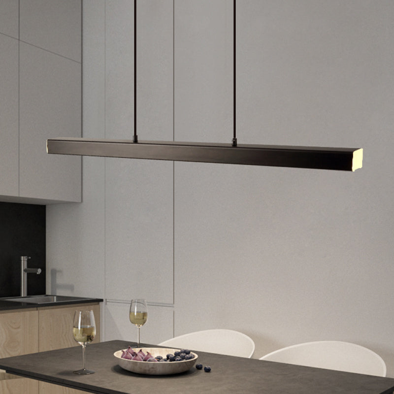 Edge Moderna Lineal Metal Lámpara Colgante Negra/Marrón