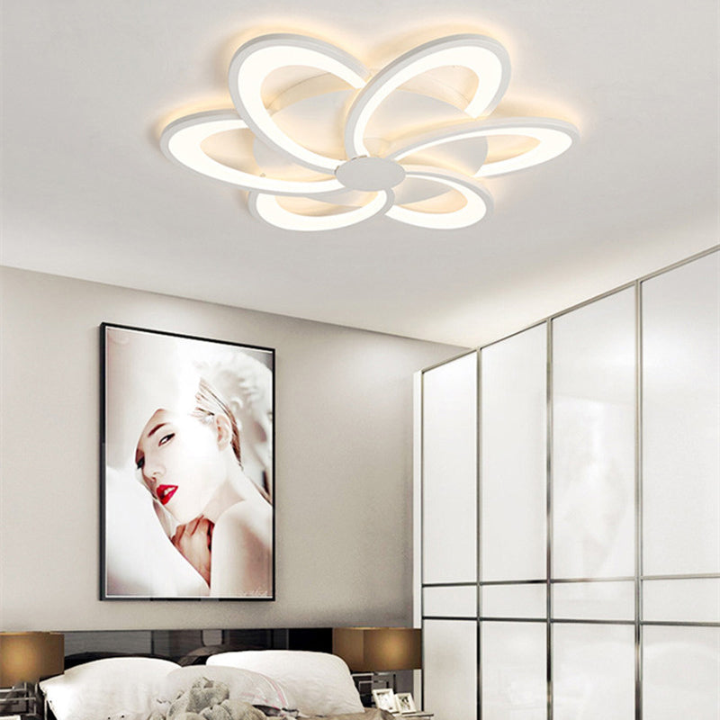 Hana Decorativa Flor Metal Lámpara de Techo Blanca