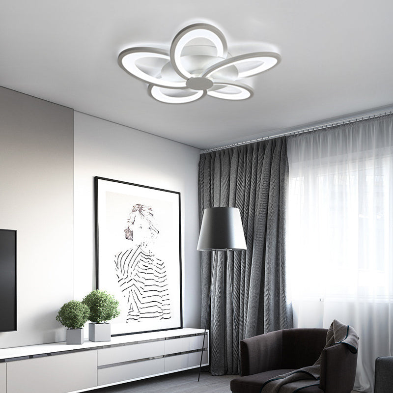 Hana Decorativa Flor Metal Lámpara de Techo Blanca