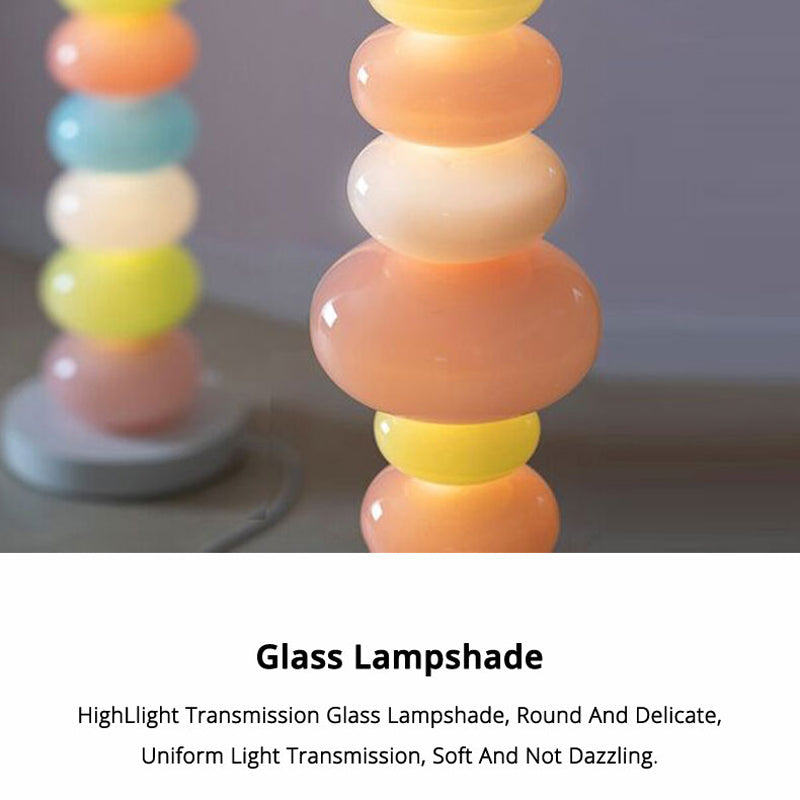 Macaron Moderna Geométrica Metal/Vidrio Lámpara de Mesa/Pie