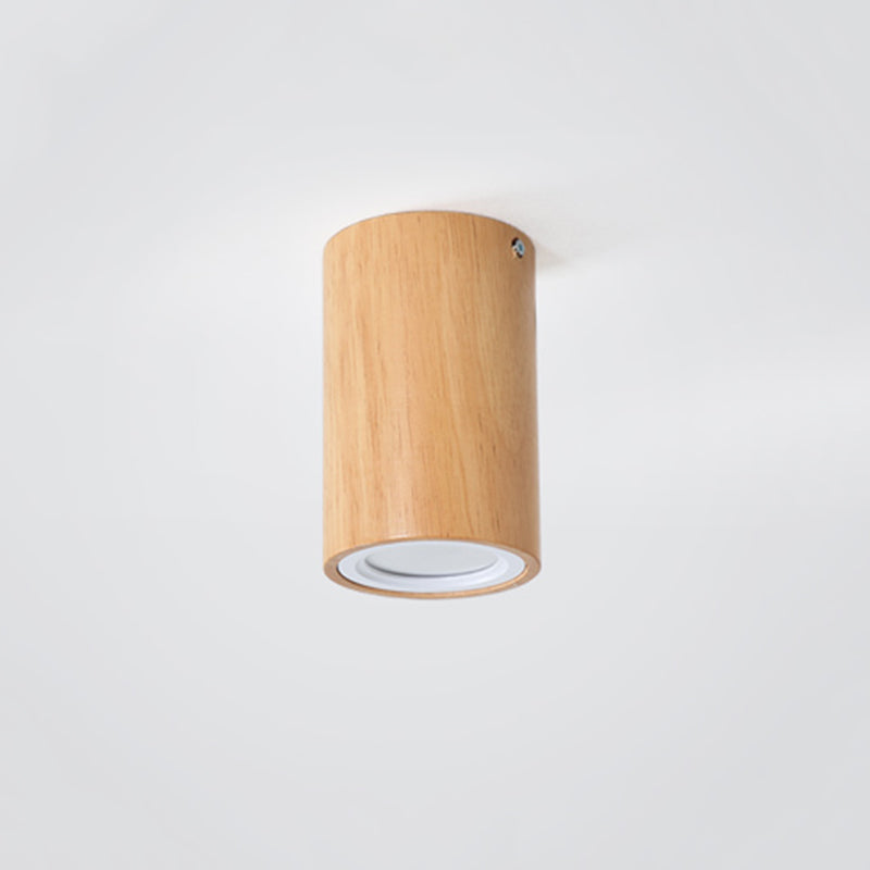 Muto Minimalista Cilíndrica Acrílico LED Lámpara de Techo Madera