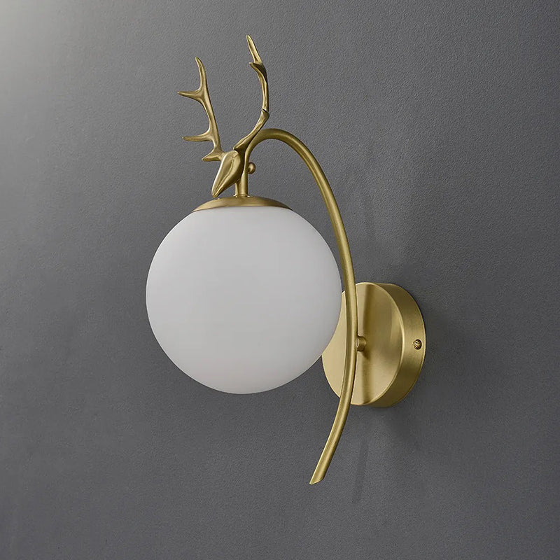 Ray Diseño Antler Metal/Acrílico Aplique de Pared Negro/Dorado