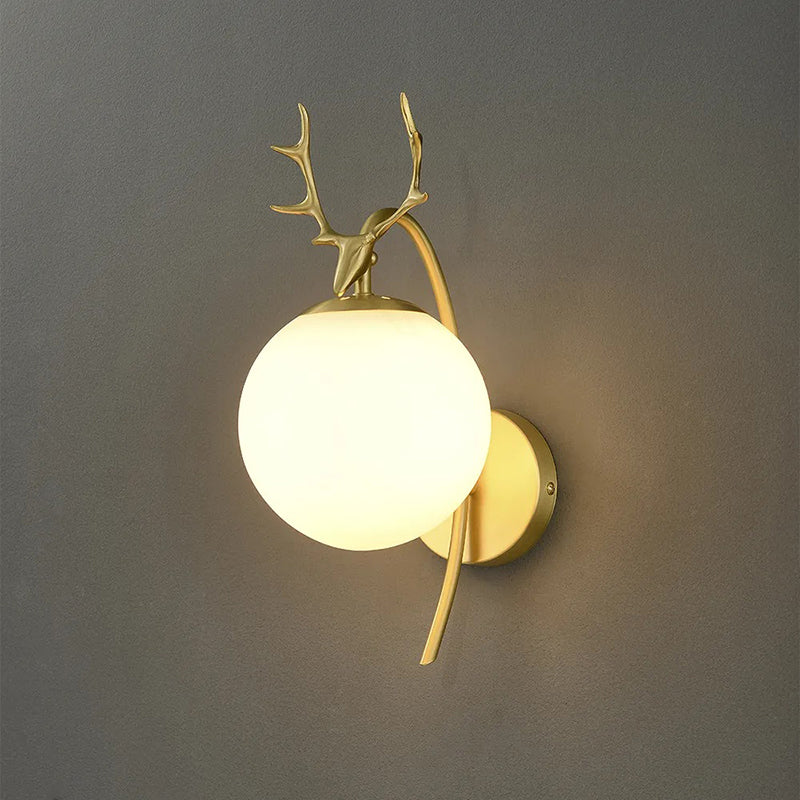 Ray Diseño Antler Metal/Acrílico Aplique de Pared Negro/Dorado