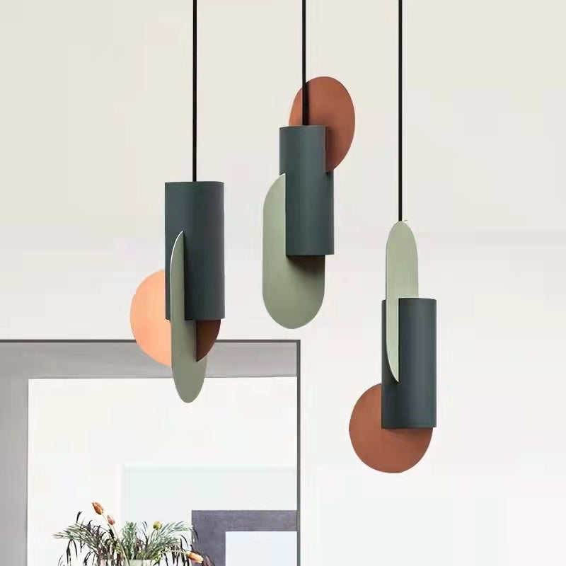 Valentina Minimalista Irregular Metal Lámpara Colgante Verde