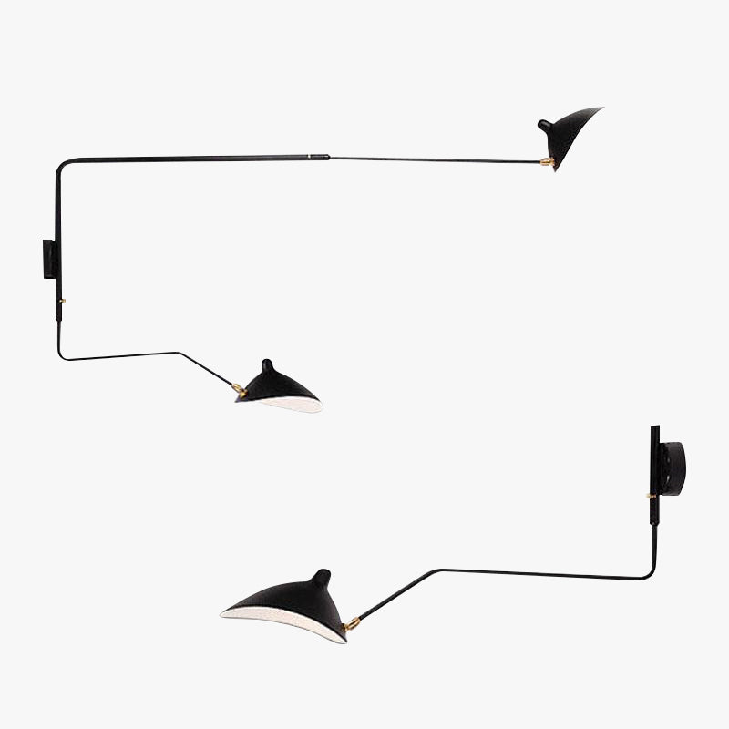 Arisha Minimalita Lineal Metal Aplique de Pared Negro