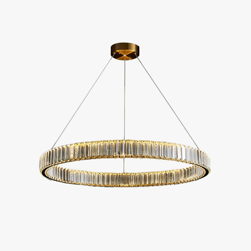 Marilyn Lujo Anillo Metal/Cristal Lámpara Colgante Dorada