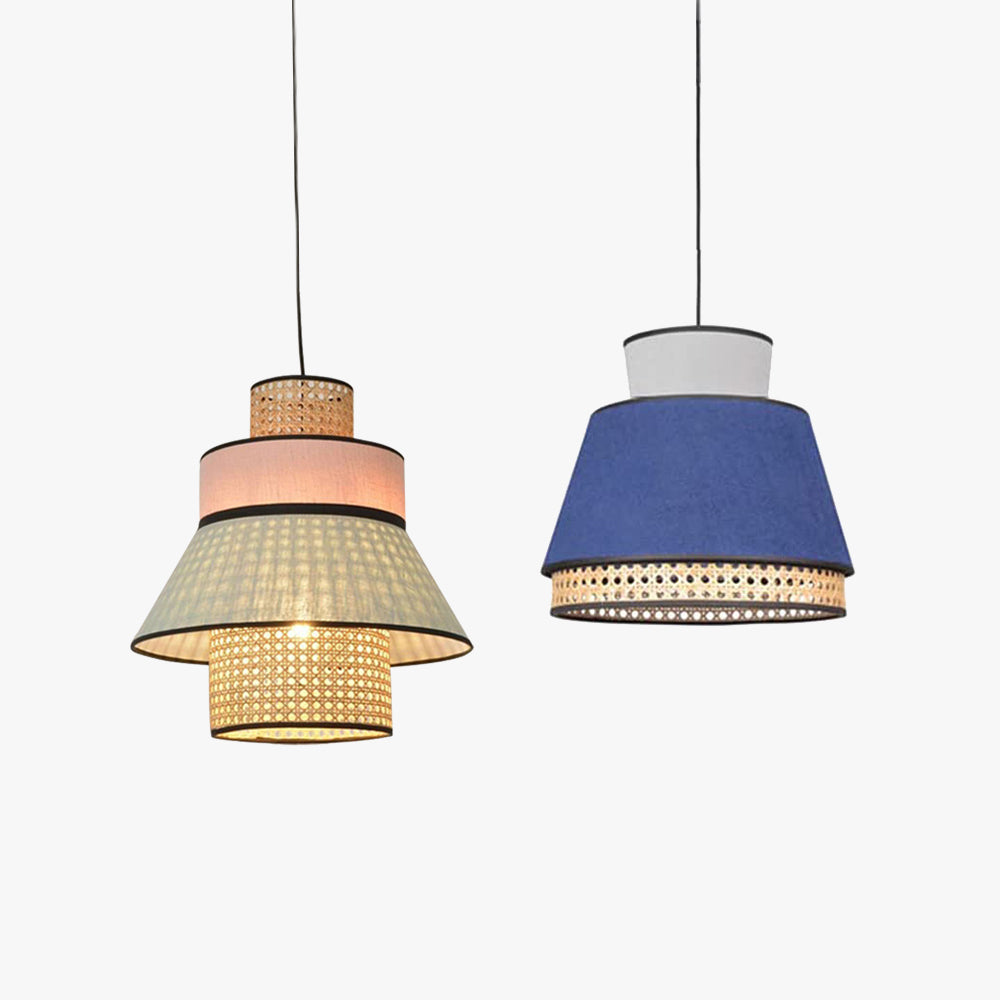 Ritta Rustica Geométrica Metal Lámpara Colgante Azul/Rosa