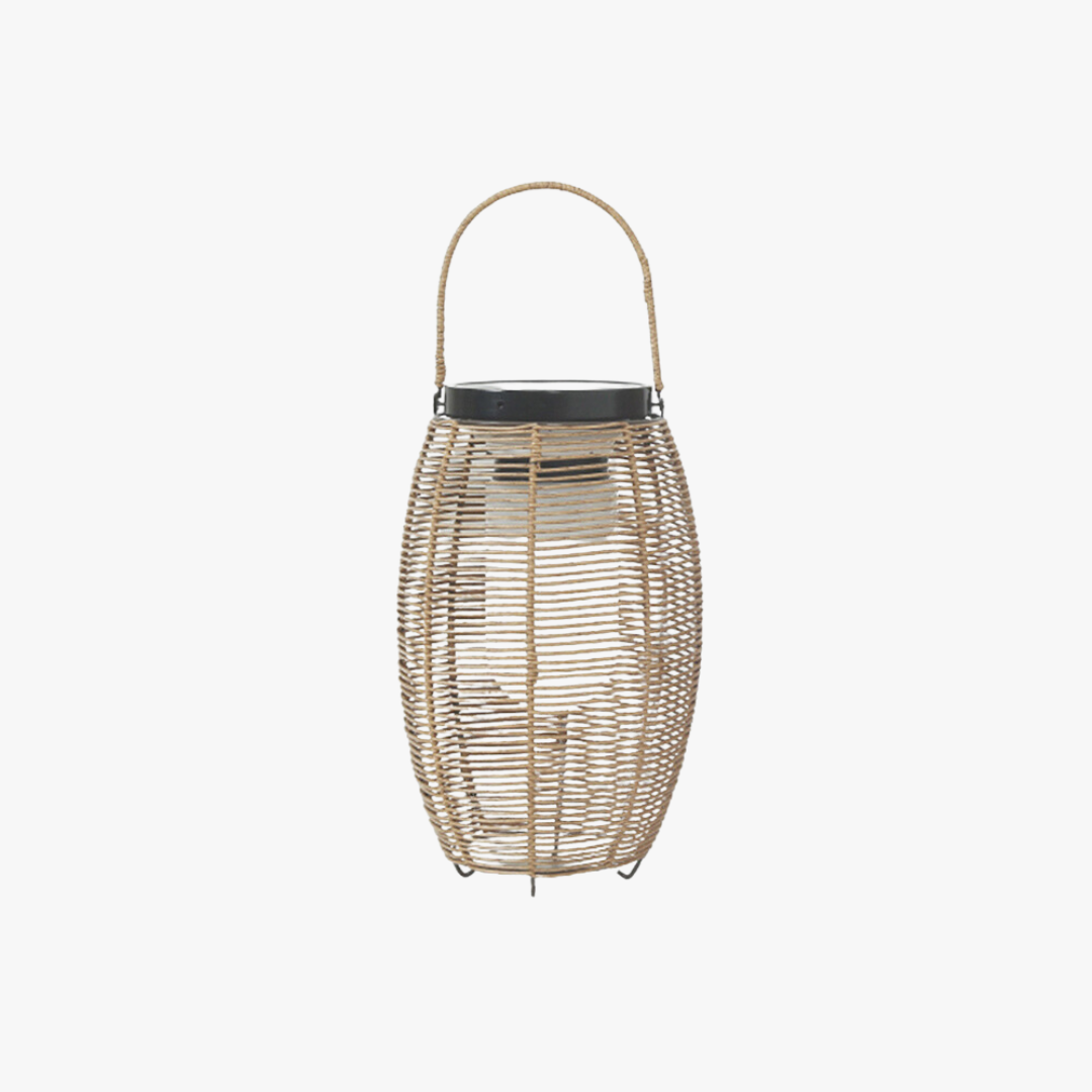Ray Retro Lámpara Exterior Metal Ratán Patio Jardín