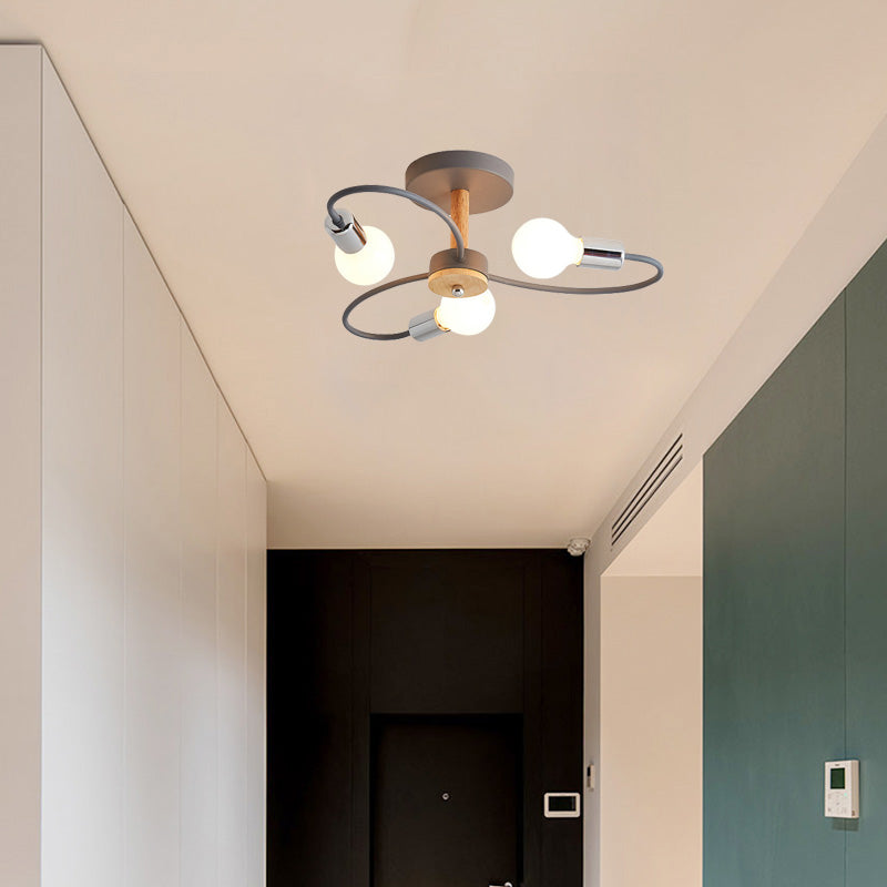 Arisha Moderna Metal/Vidrio Multiluces Lámpara de Techo Verde/Gris