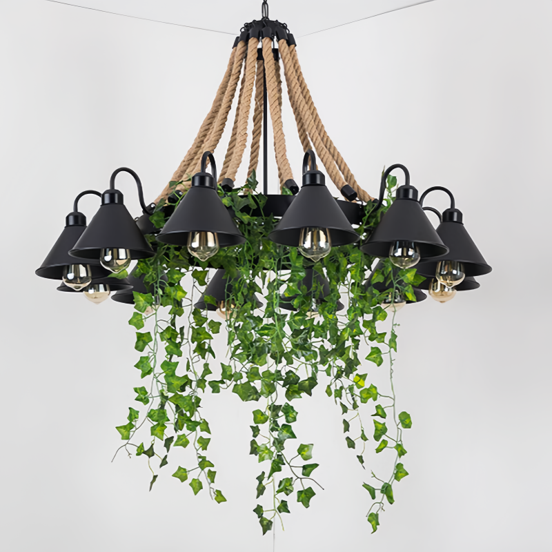 Arisha Retro LED Lámparas de Araña Negro Metal Comedor/Bar/Salón