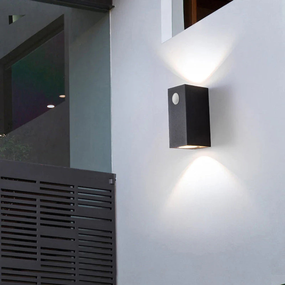 Ray Minimalista Rectangular Metal/Vidrio Aplique de Pared Negro