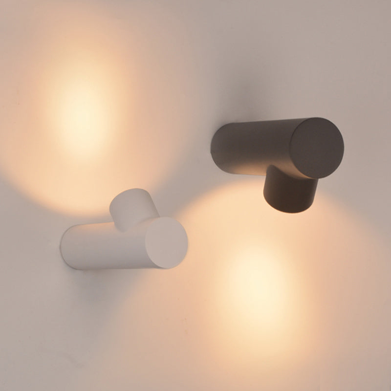 Ray Moderno Tubular Metal LED Aplique de Pared Exterior Negro/Blanco