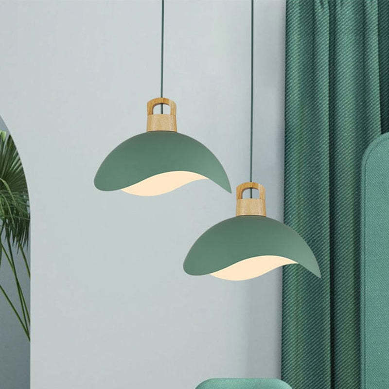 Valentina Decorativa Metal Minimalista Lámpara Colgante Madera