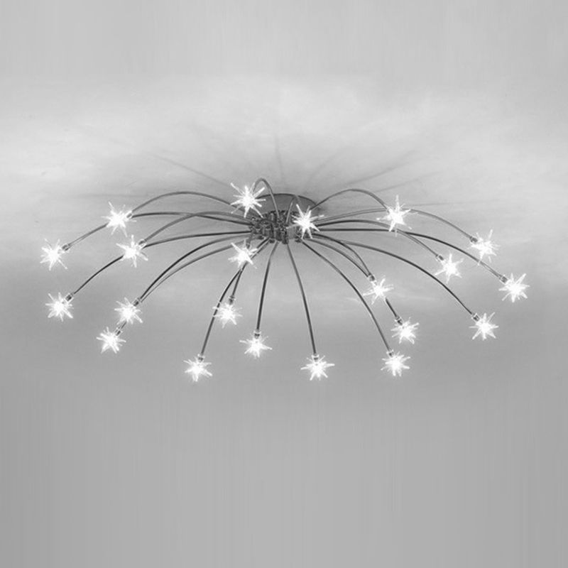 Arisha Lámpara de Techo Art Deco Starry Metal/Cristal Negro/Dorado/Cromo