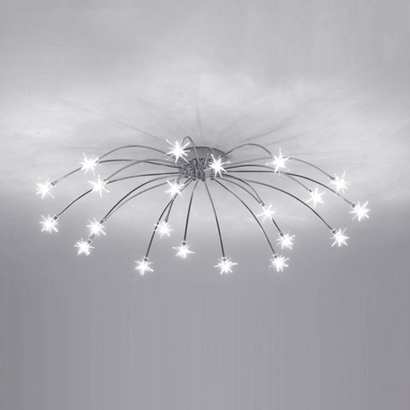 Arisha Lámpara de Techo Art Deco Starry Metal/Cristal Negro/Dorado/Cromo
