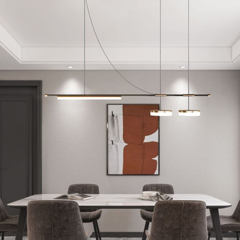 Arisha Moderno Minimalista LED Lámpara Colgante Negro Metal Comedor