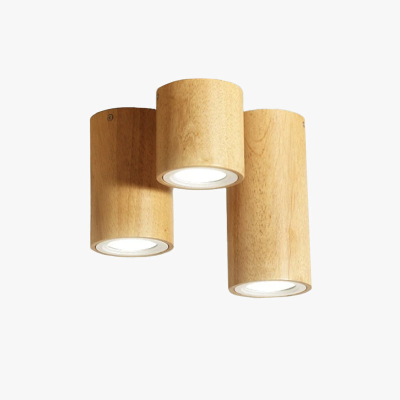 Muto Minimalista Cilíndrica Acrílico LED Lámpara de Techo Madera