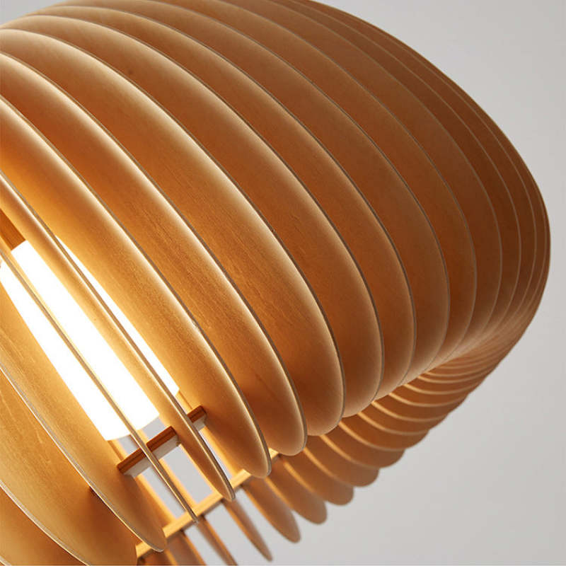 Muto Sencillo Semicircular Madera Lámpara Colgante Dormitorio