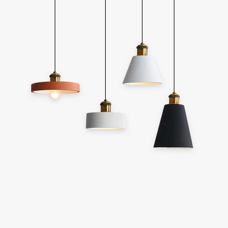 Morandi Moderna Metal/Resina Lámpara Colgante Negra/Blanca