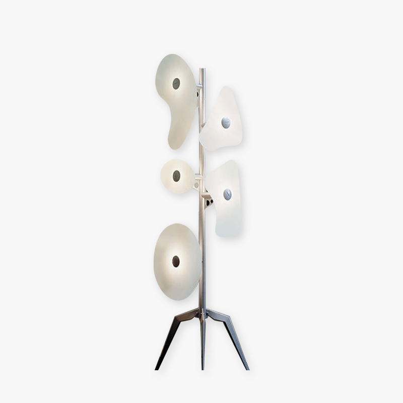 Morandi Modern Geométrico Metal LED Lámpara de Pie Blanca