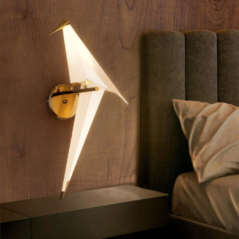 Arisha Art Déco Pájaro Metal/Acrílico LED Aplique de Pared Blanco