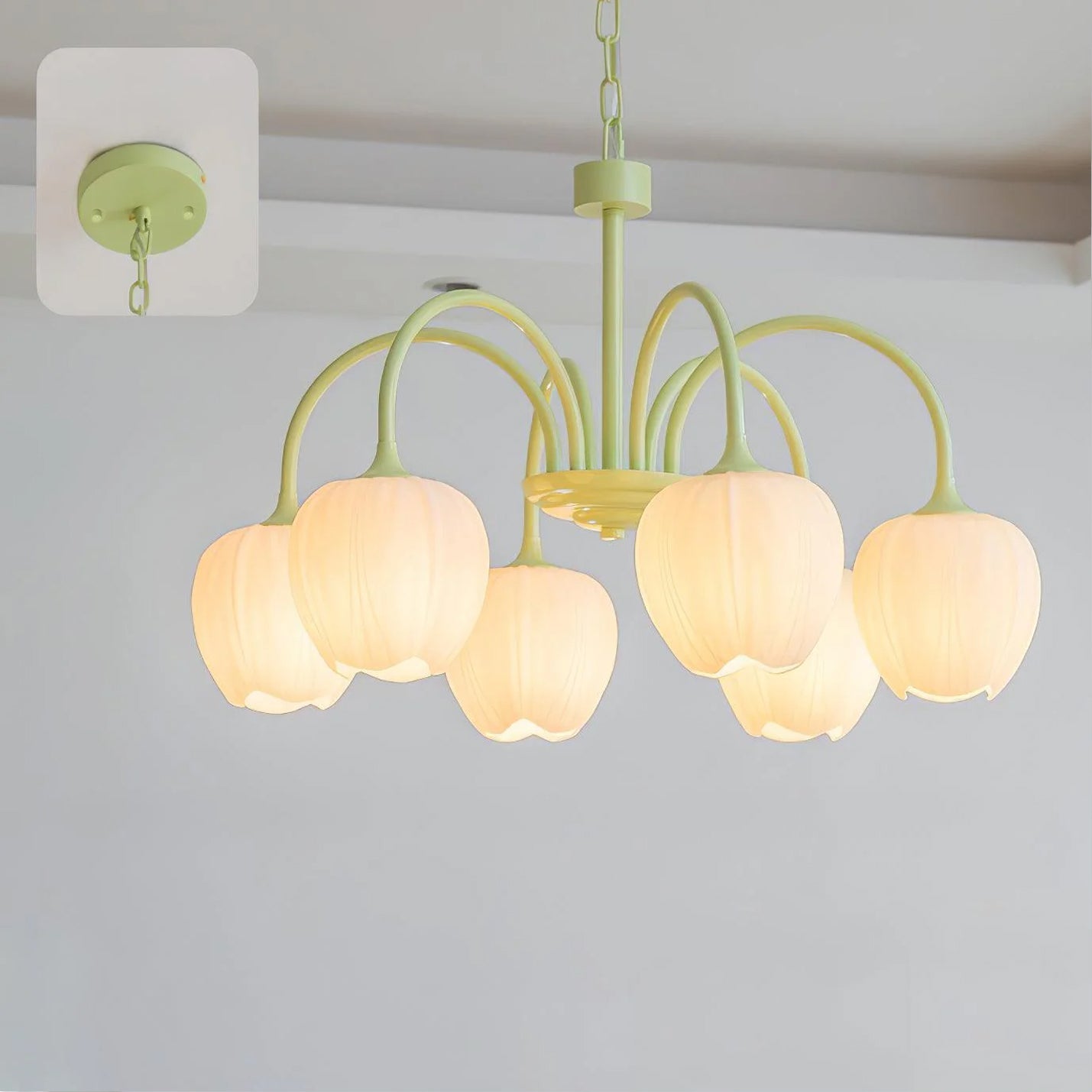 Tulip Matcha Chandelier - Letslighting