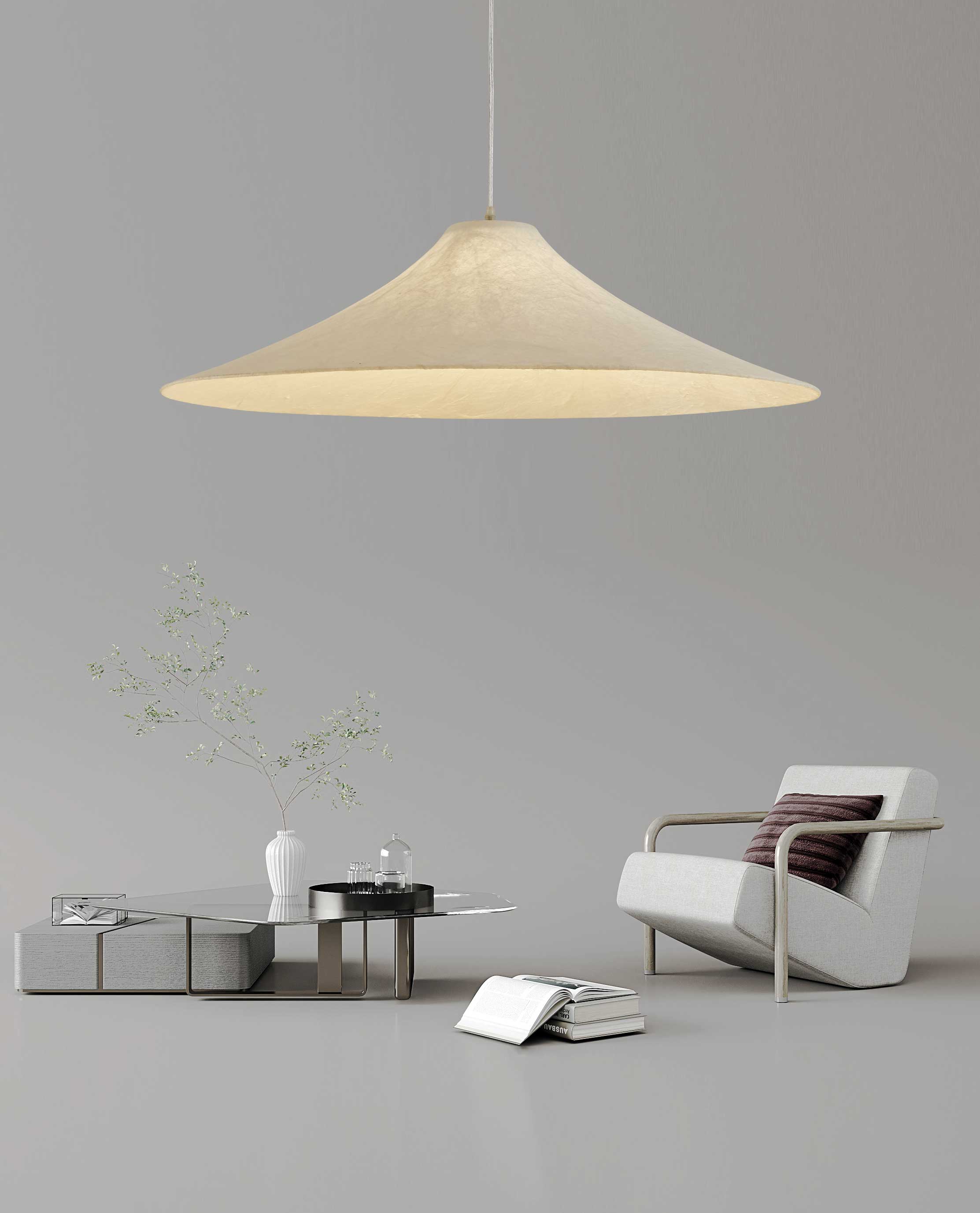 Abbotswell Modern Minimalist Natural Flat Metal Pendant Lamp - Letslighting