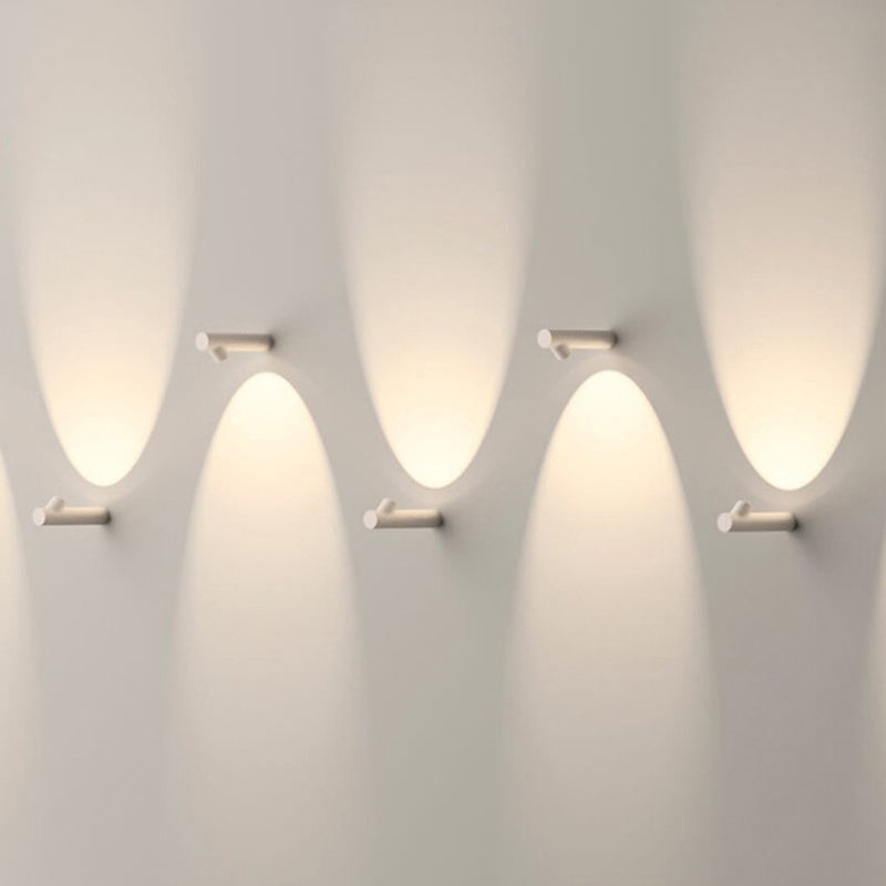 Ray Moderno Tubular Metal LED Aplique de Pared Exterior Negro/Blanco