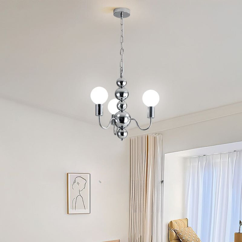 Valentina Medieval LED Esférica Lámparas de Araña Negro Metal Sala de estar