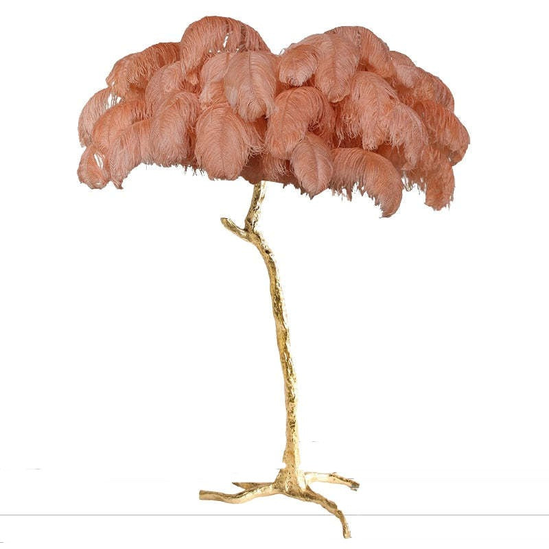 O'Moore Luxury Árbol Pluma/Resina Lámpara de Pie/Mesa Blanca/Verde/Gris/Negra