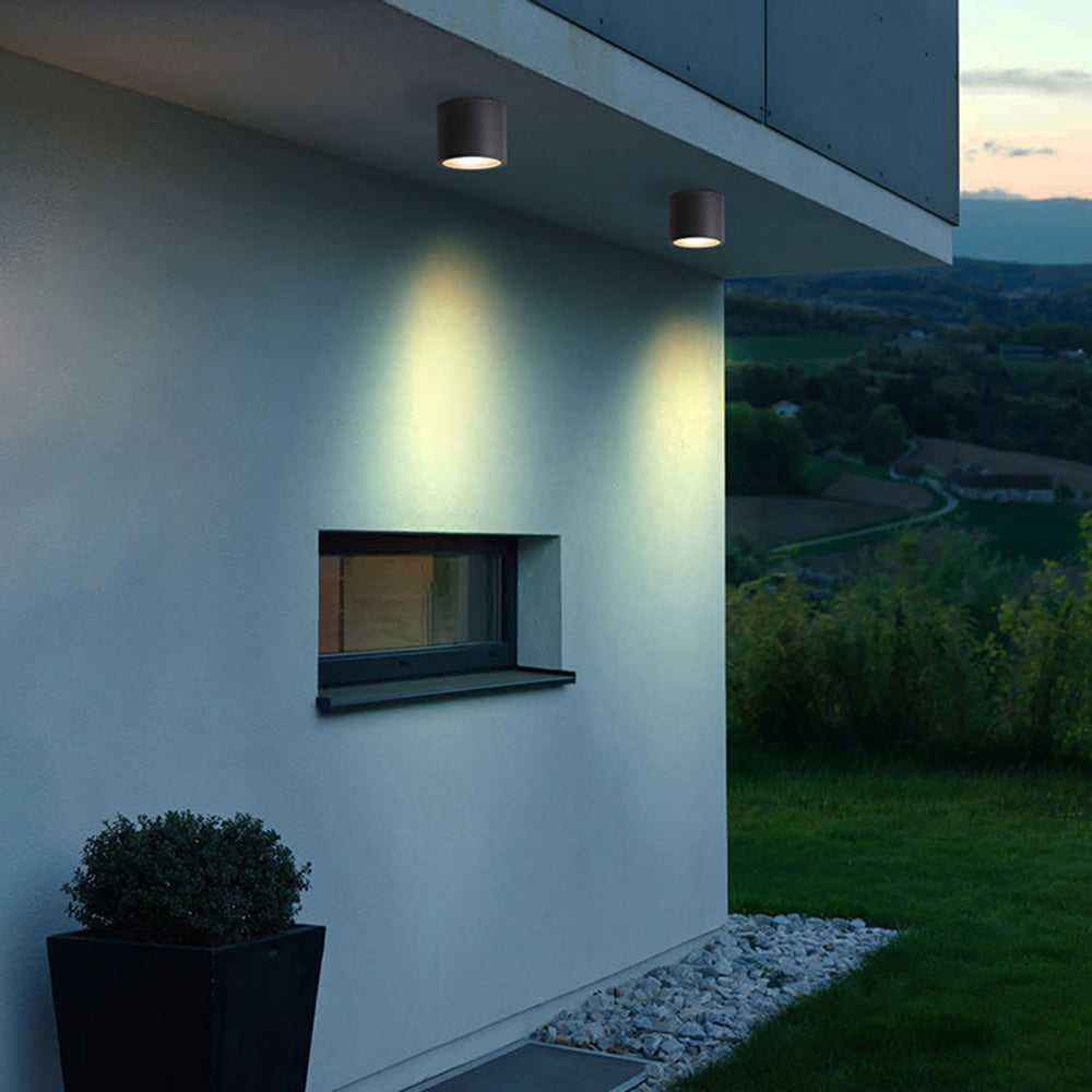 Ray Moderna Cilíndrica LED Metal Lámpara De Techo Exterior