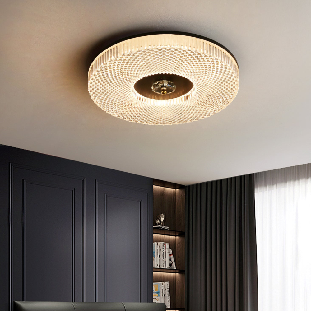 Kristy Lámpara de Techo LED Redonda ModernaBlanco/Oro/Negro Dormitorio