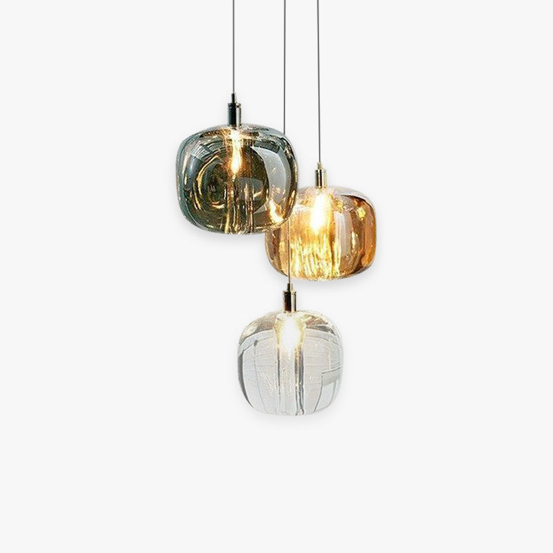 Hailie Diseño Burbuja Metal/Cristal Lámpara Colgante Ambar/Transparente/Gris Ahumado