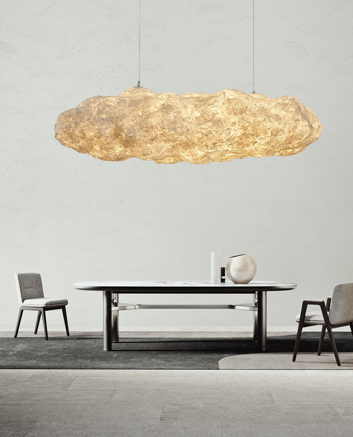 Elliros Textured Paper Pulp Pendant Light - Letslighting